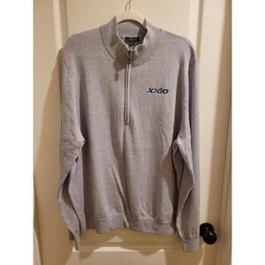 NWT Turtleson Men's Grey Merino Wool Quarter Zip Sweater Size XL